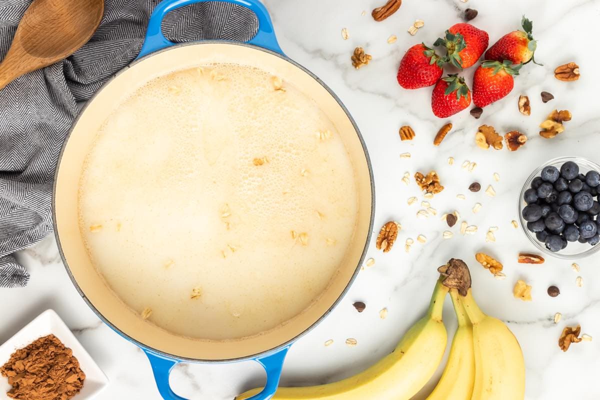 oats, milk, and salt in a saucepan.