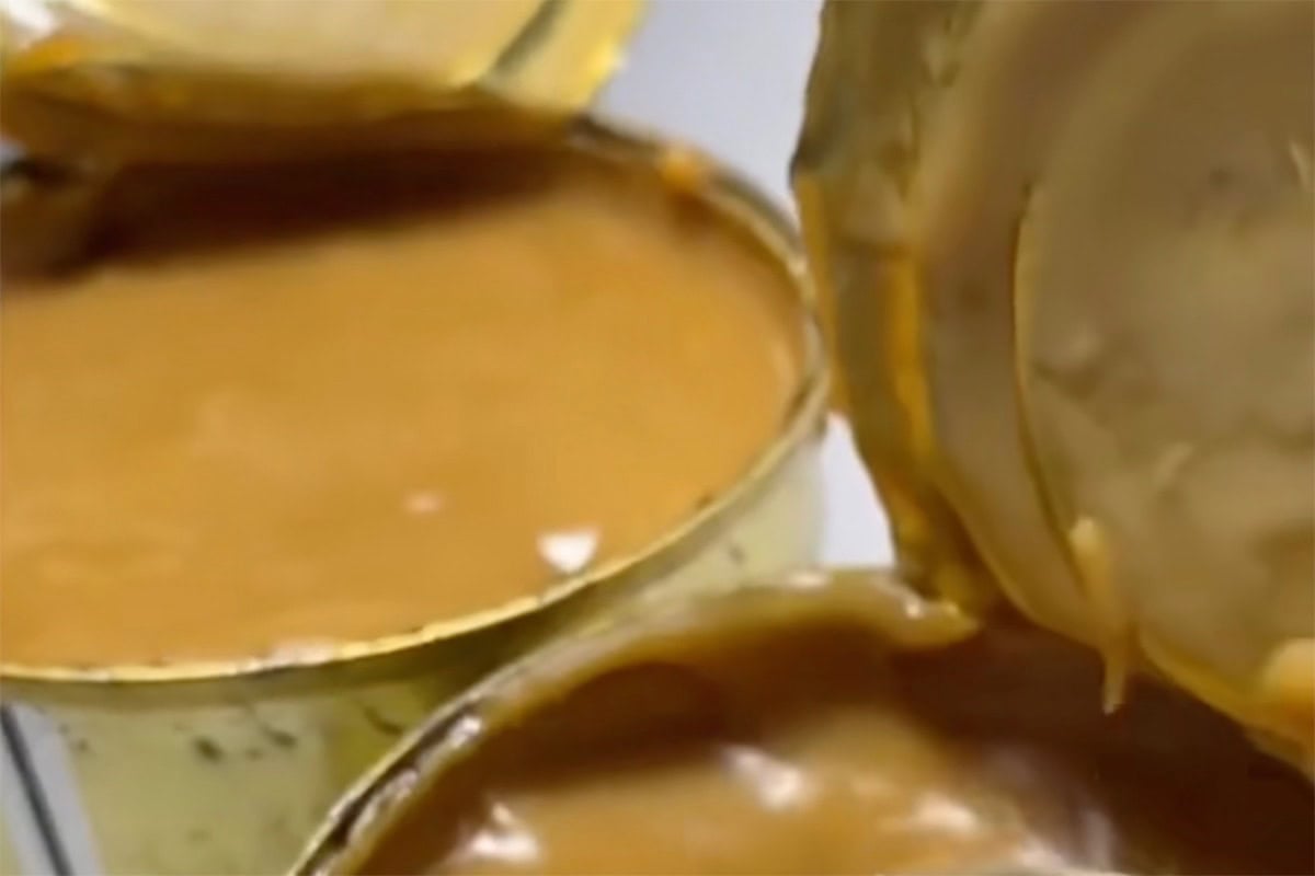 opened can of caramel.