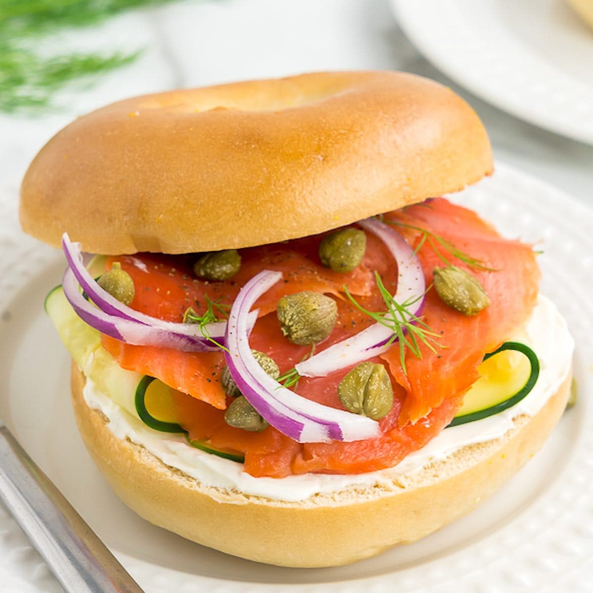 Smoked Salmon Bagel [thebigmansworld.com]