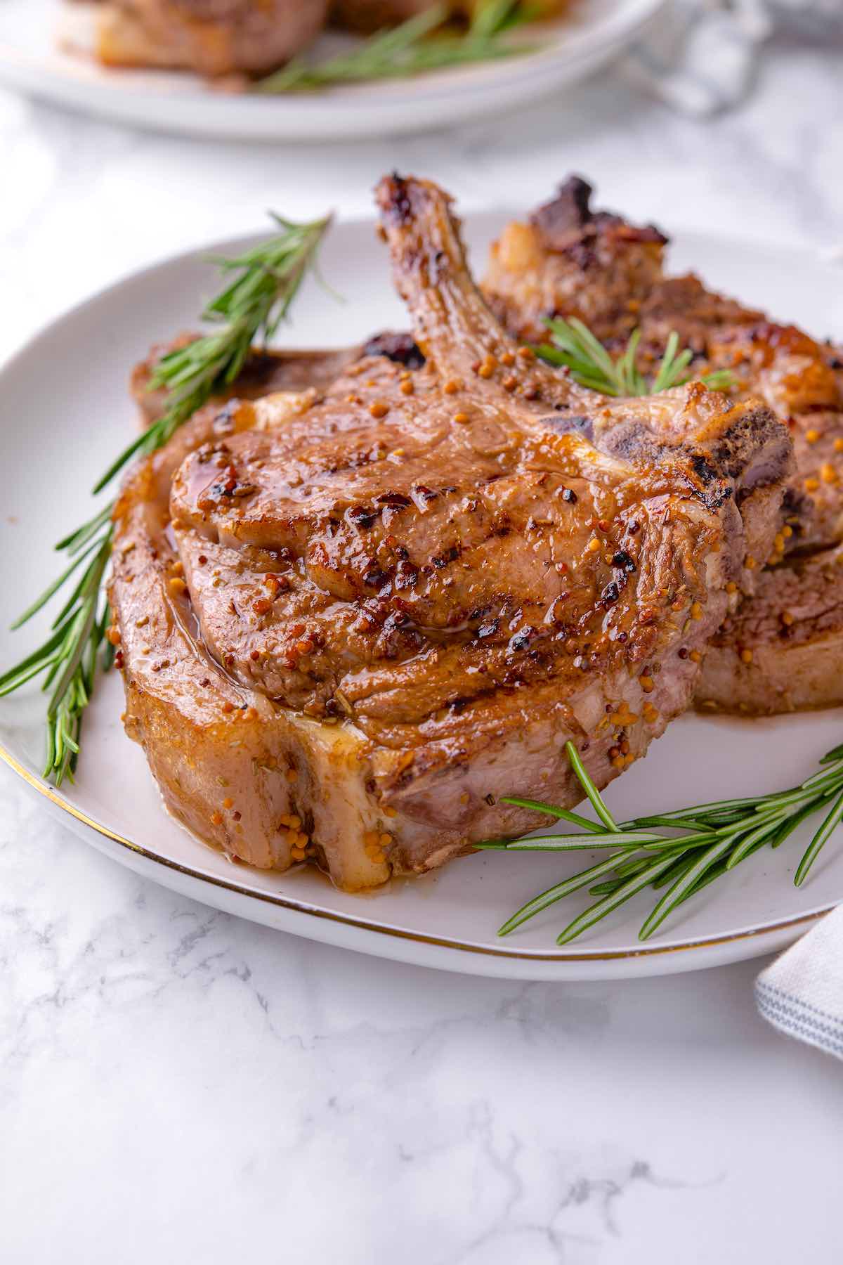 pan seared veal chops.