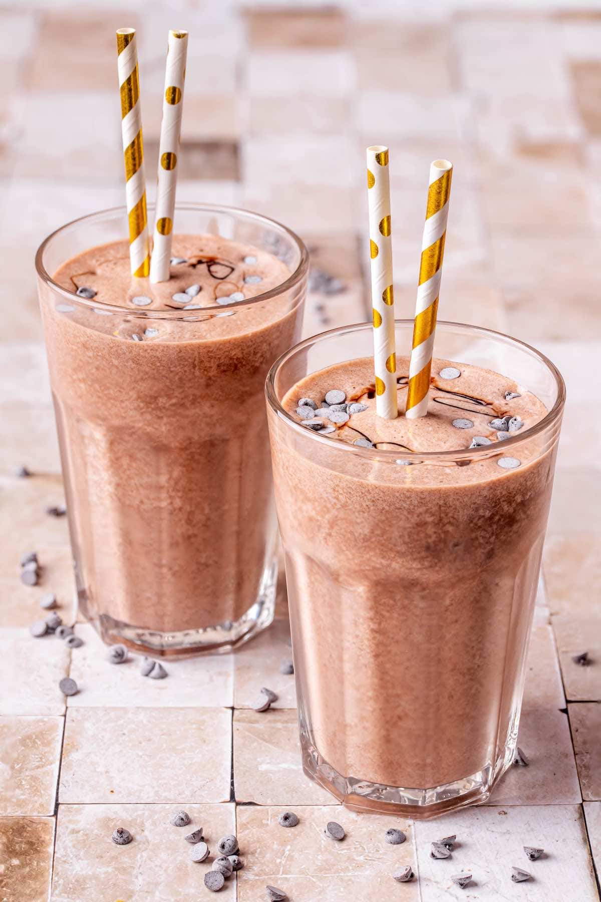 chocolate protein shake.