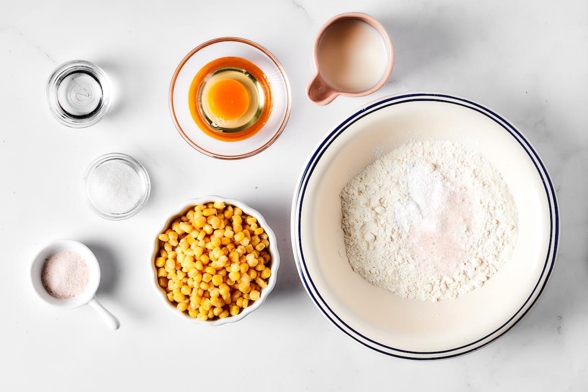 ingredients to make corn nuggets.