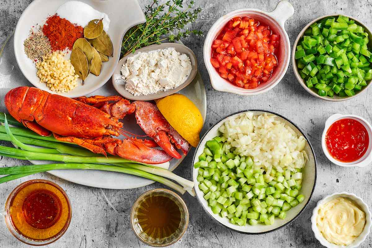 ingredients needed to make crawfish etouffee.