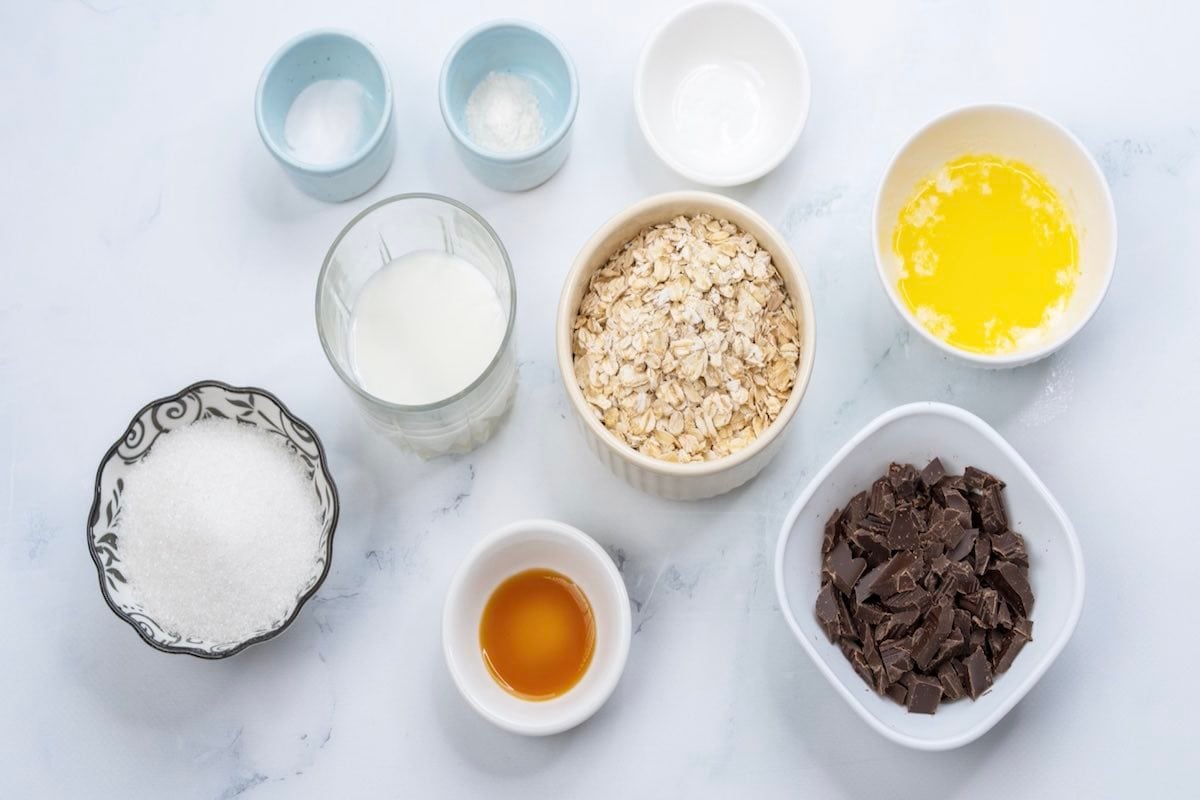 ingredients needed for flourless cookies.