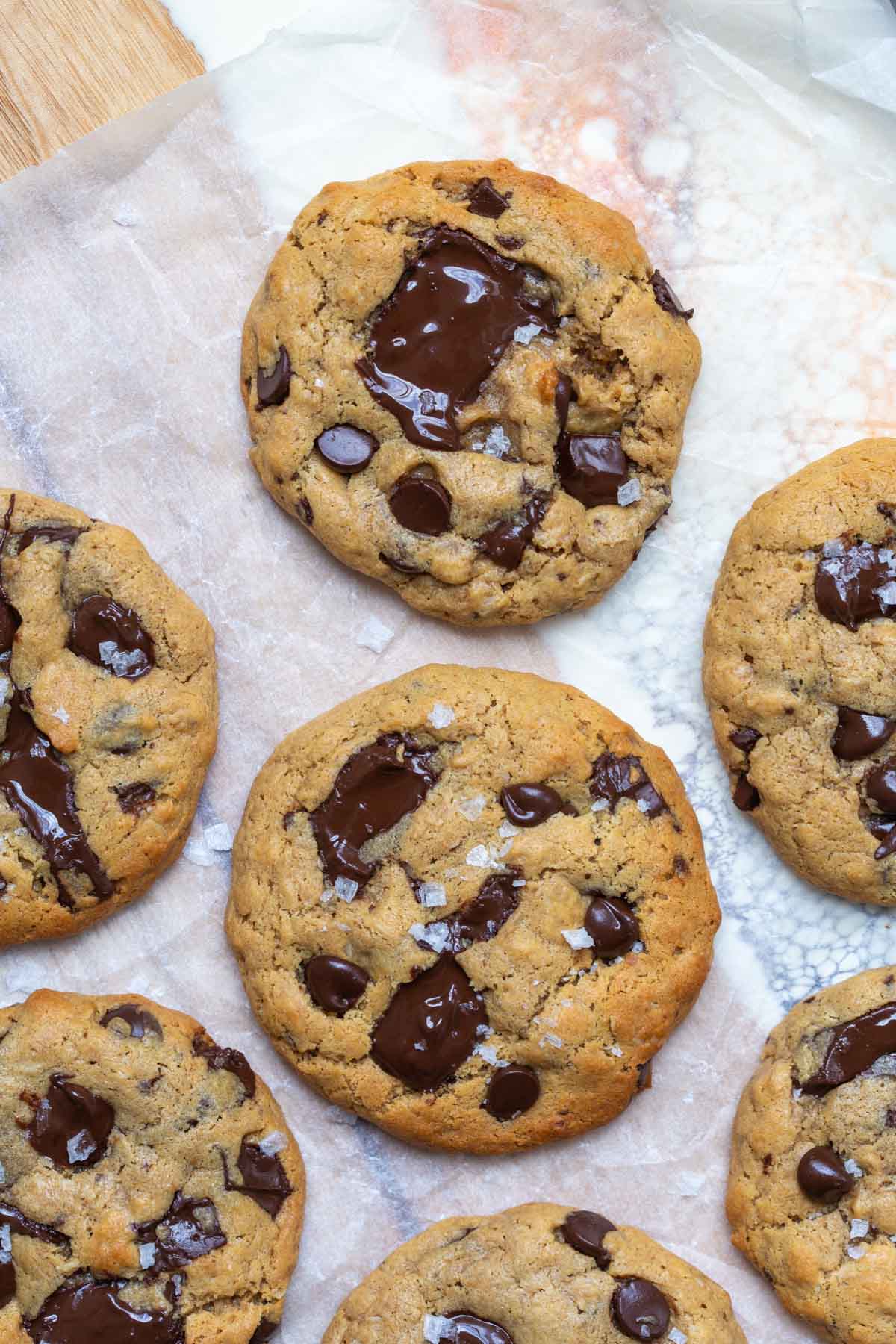 flourless cookies on a baking sheet.