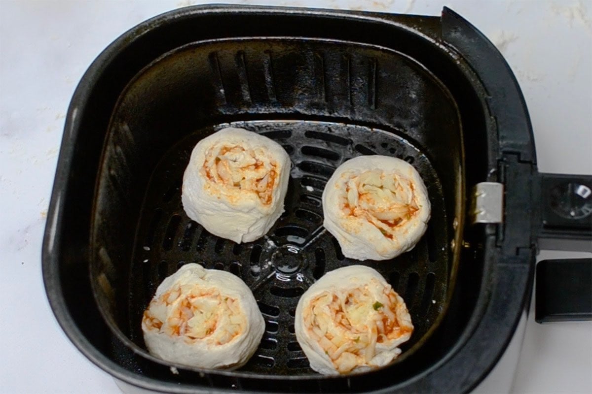 unbaked pizza rolls in the air fryer.