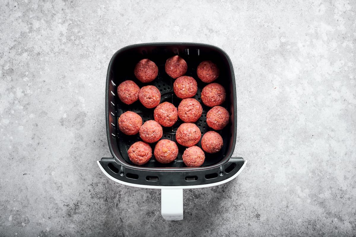 frozen meatballs in the air fryer.
