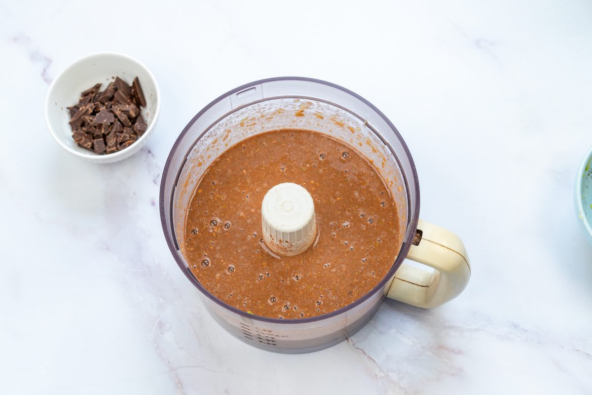 batter in a blender.
