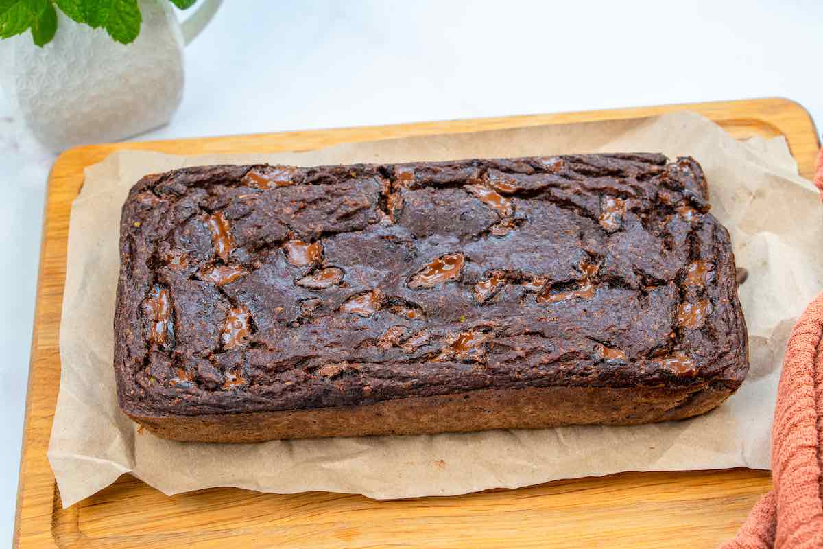 baked chocolate zucchini bread.