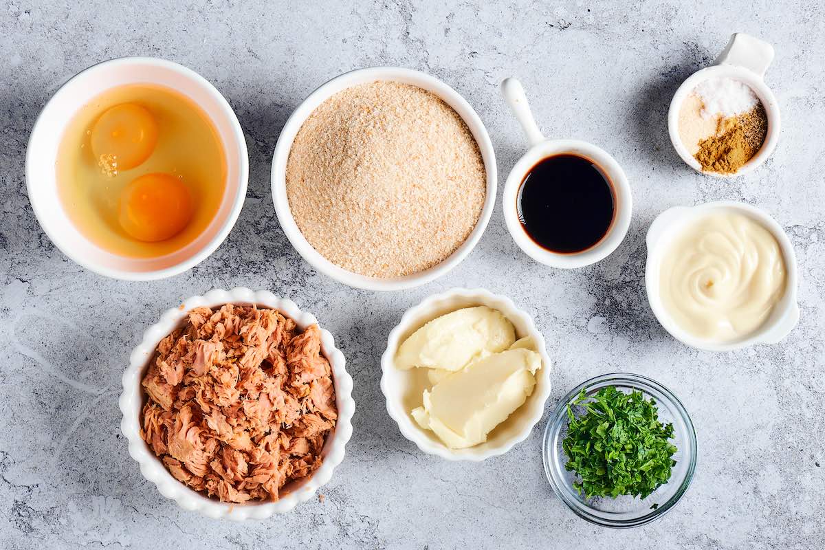 ingredients for tuna patties.