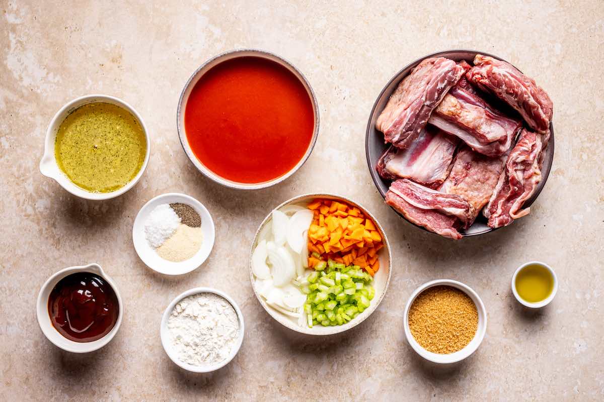 ingredients to make boneless beef short ribs.