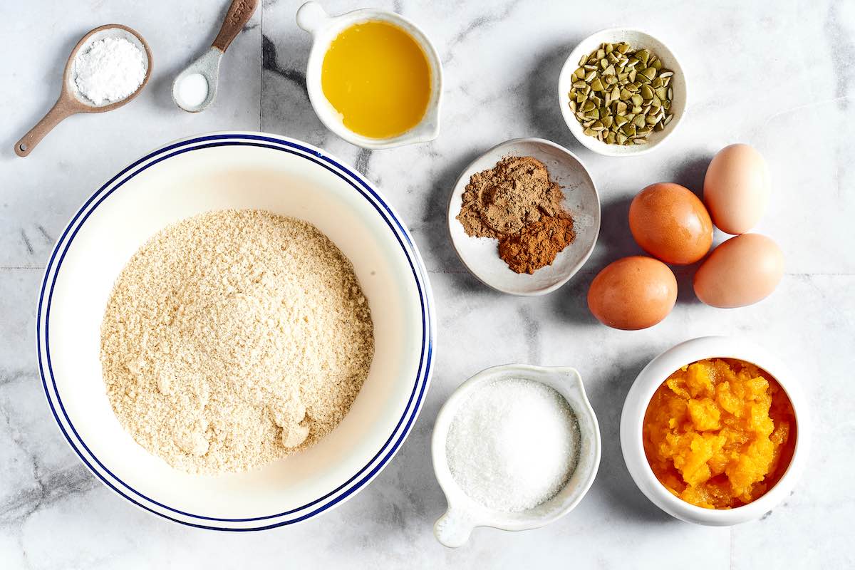 ingredients to make keto pumpkin bread.