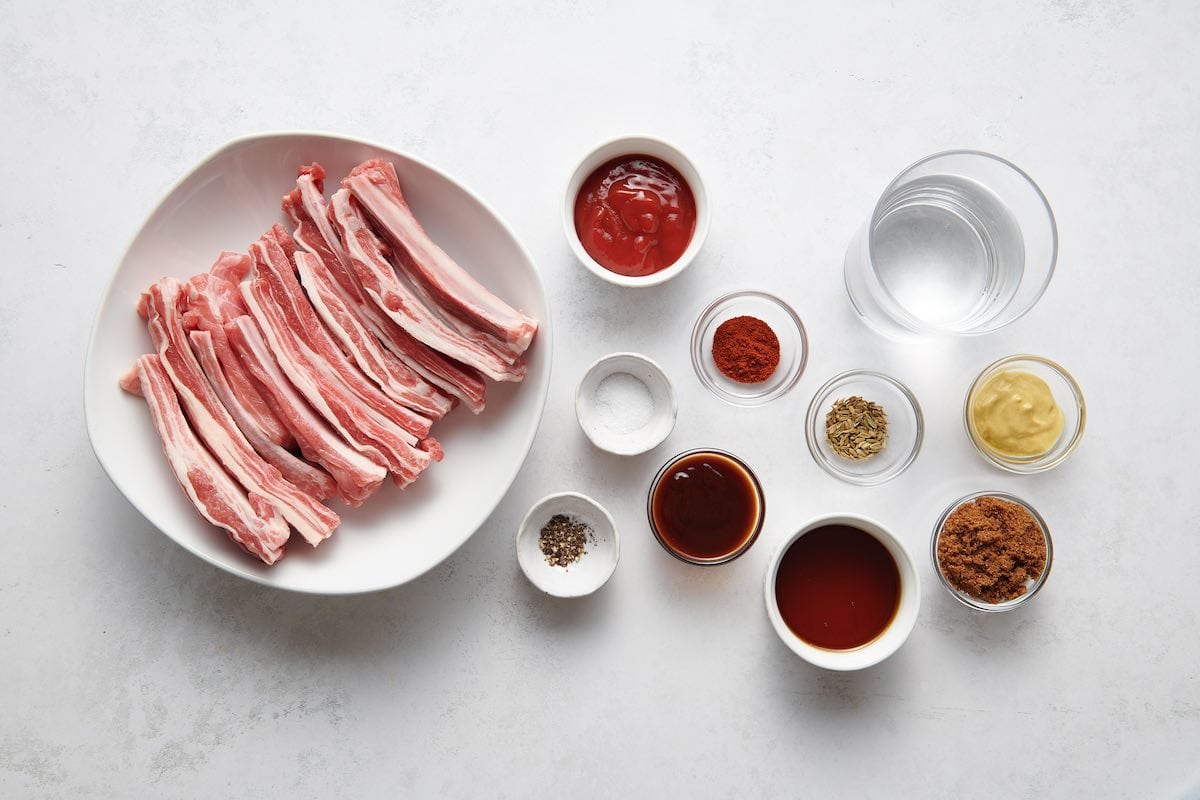 ingredients to make lamb ribs.