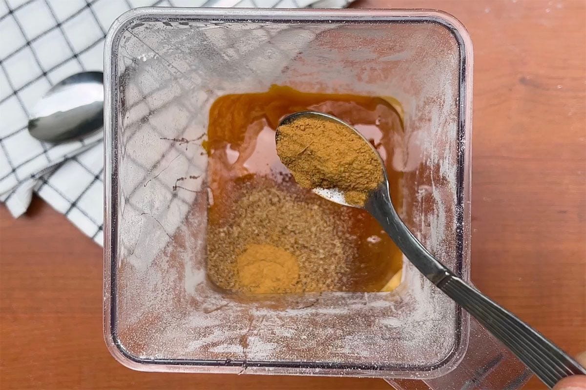 ingredients added to blender.