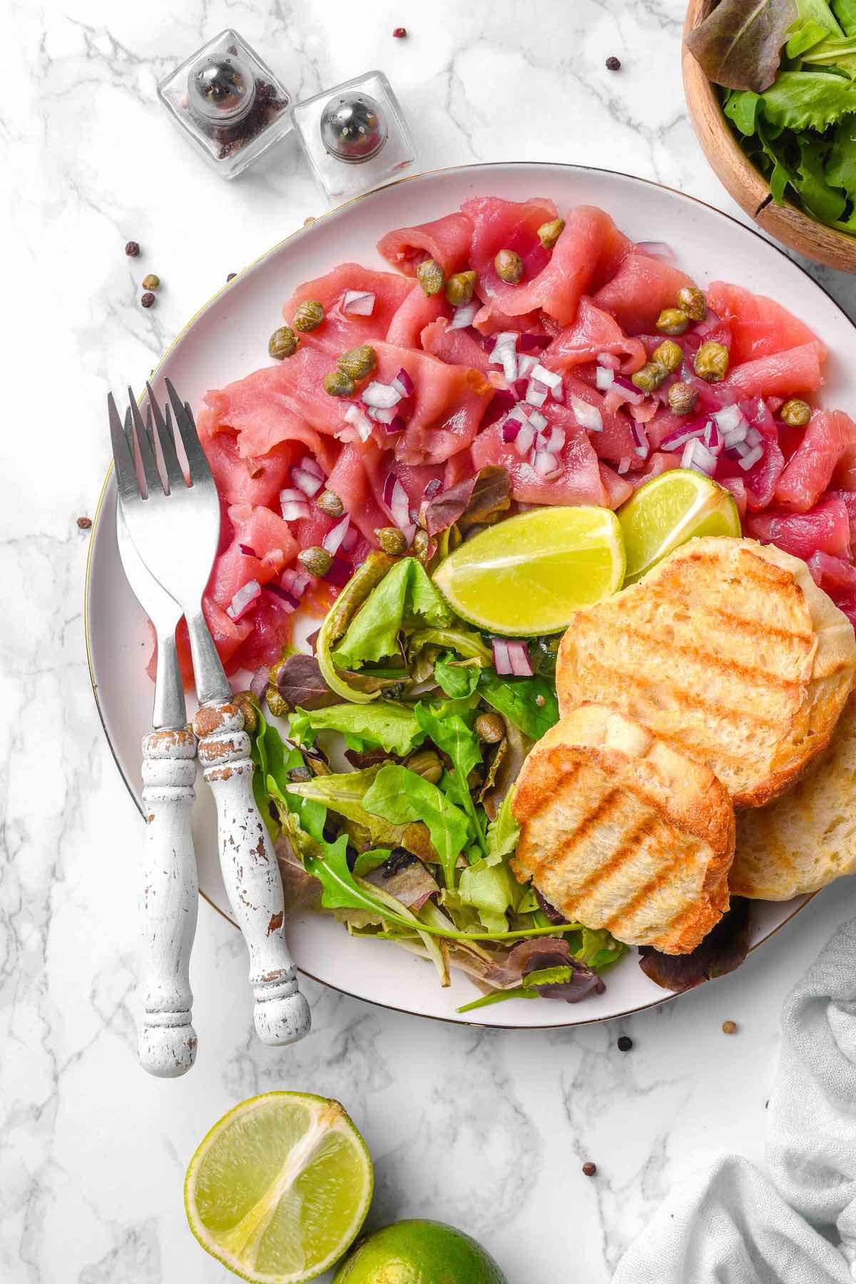 tuna carpaccio.