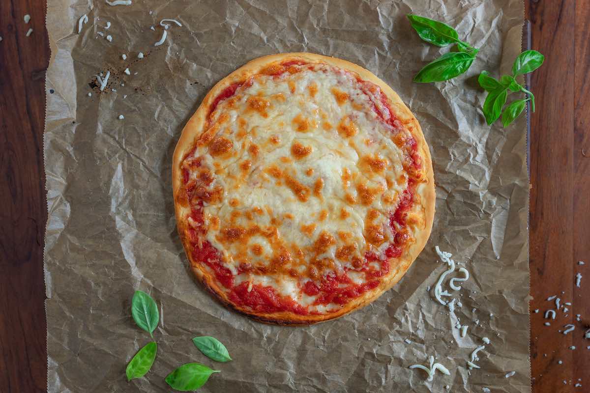 baked vegan pizza.