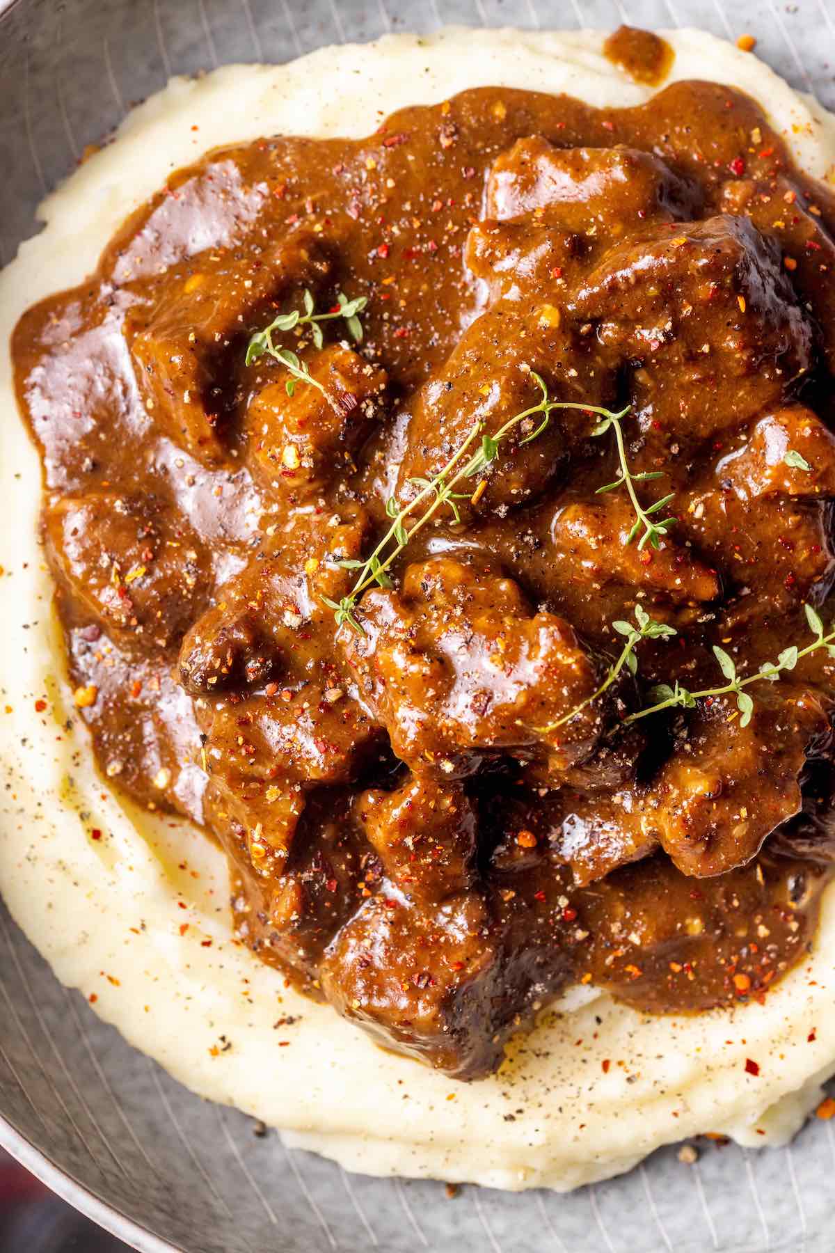 beef tips and gravy.
