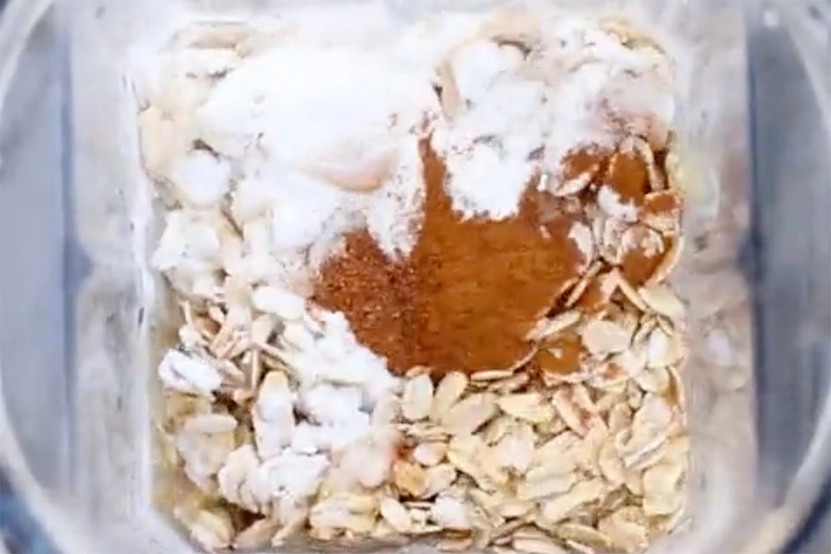 pancake ingredients in blender.