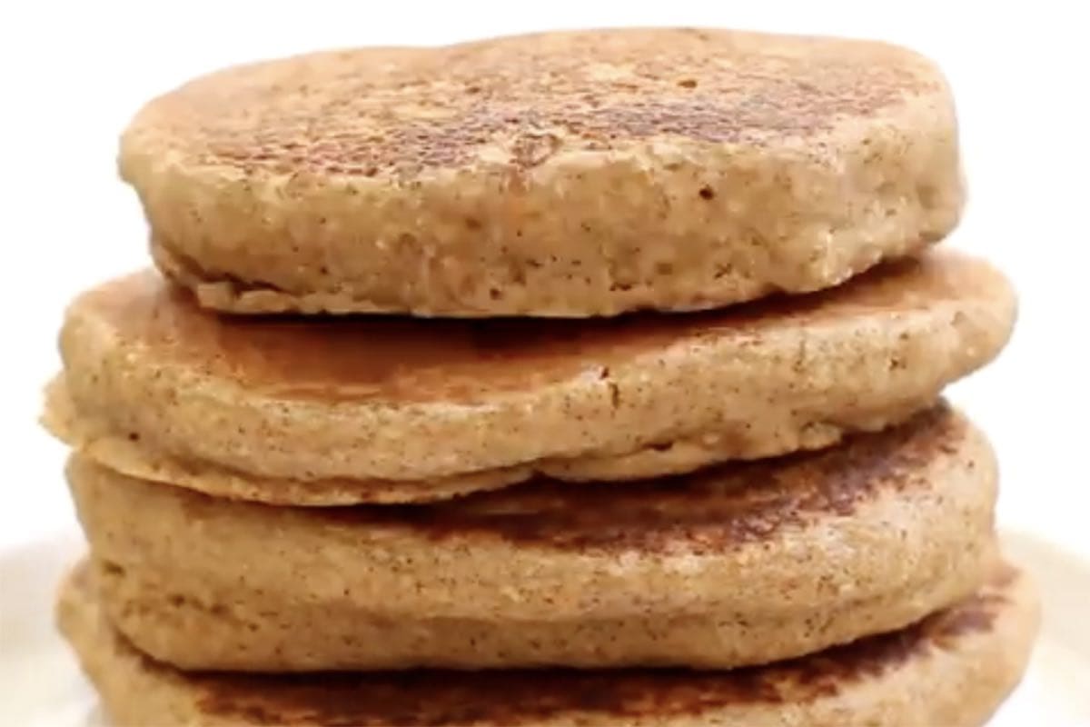 stack of applesauce pancakes.