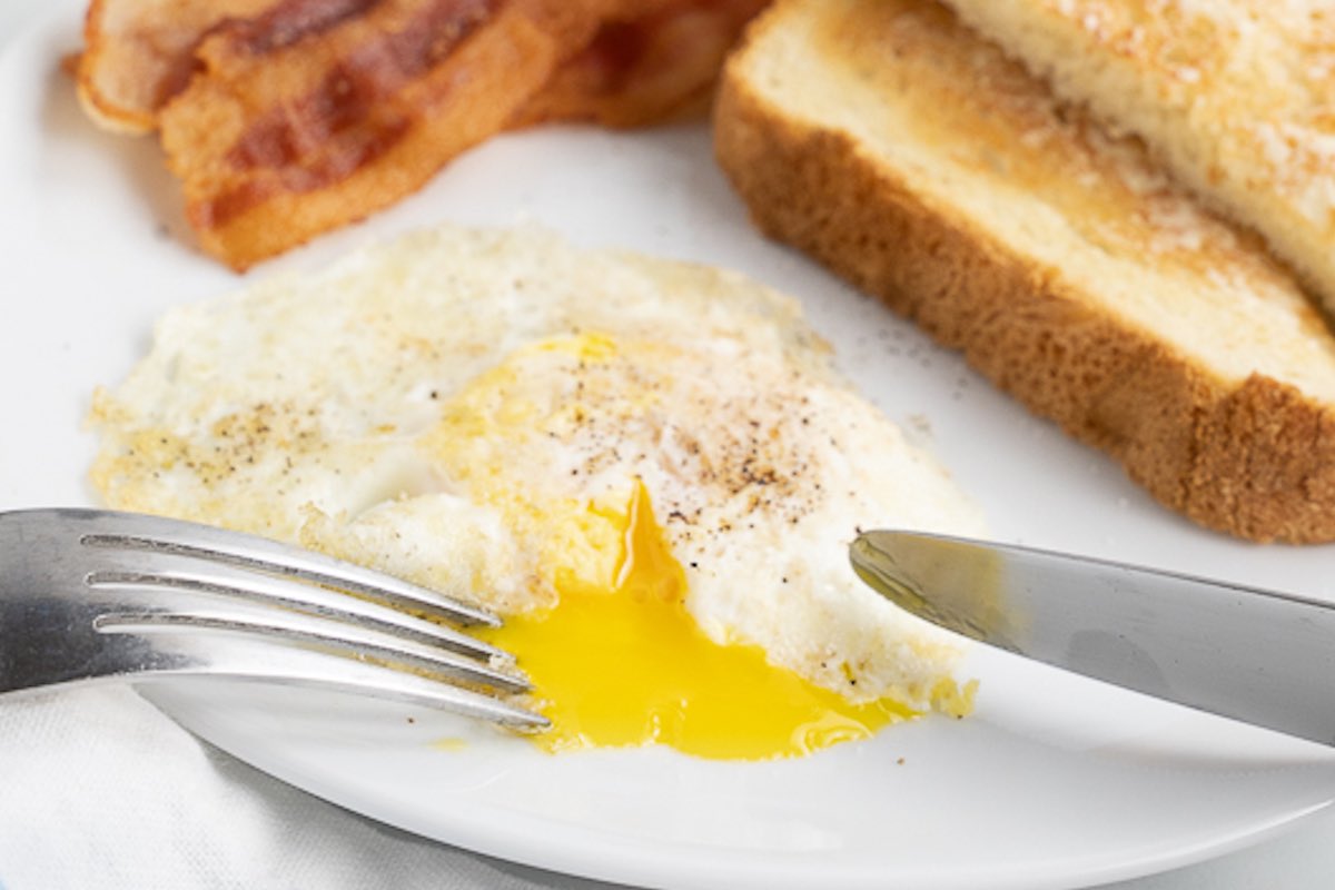 perfectly cooked over easy egg.