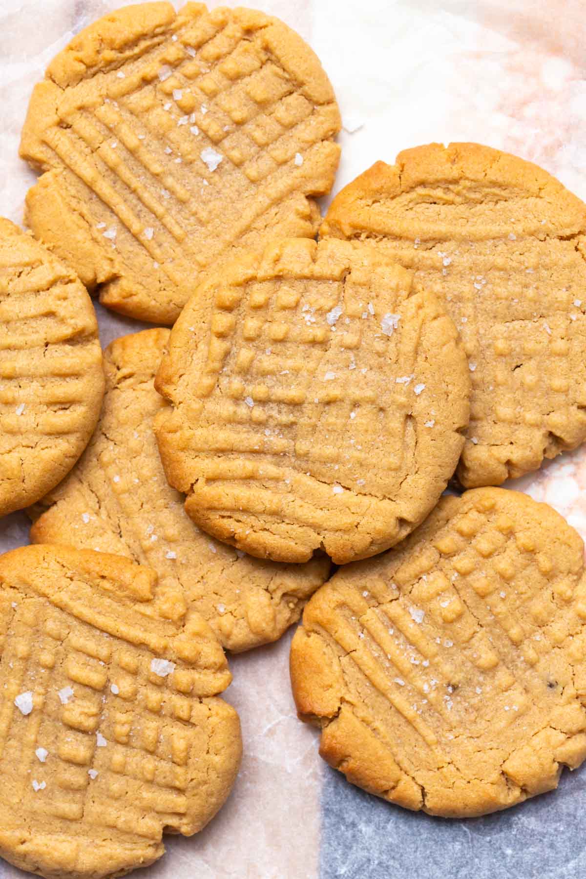 healthy peanut butter cookies on a plate.