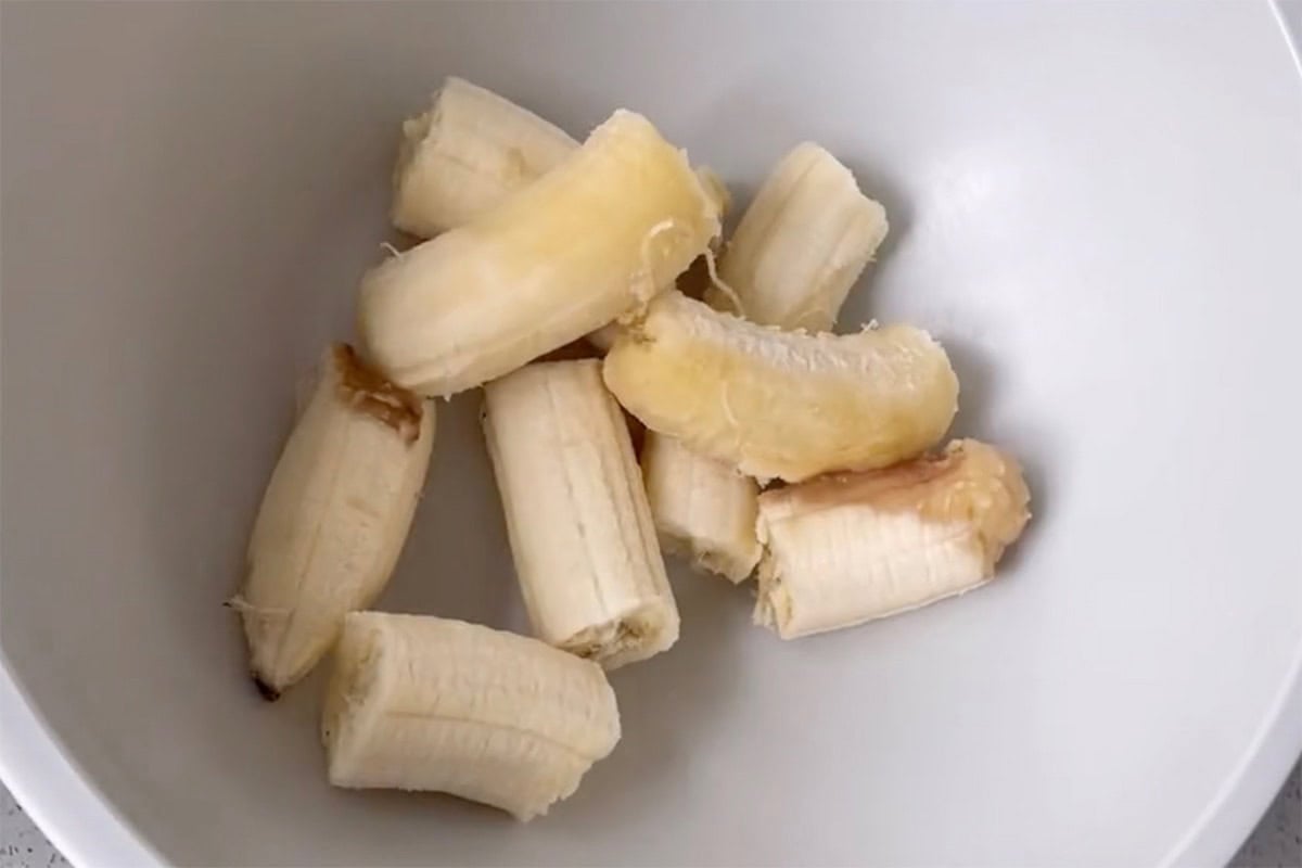bananas in a mixing bowl.