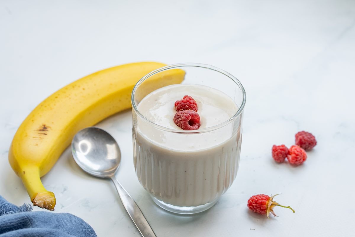 banana pudding in a serving dish.