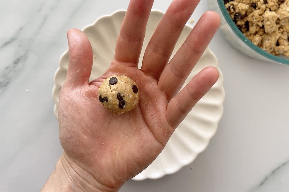shaped peanut butter protein balls.