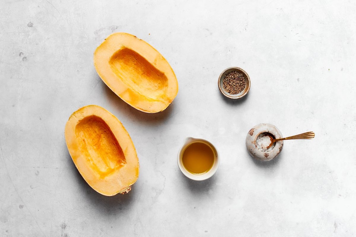 ingredients for air fryer spaghetti squash.