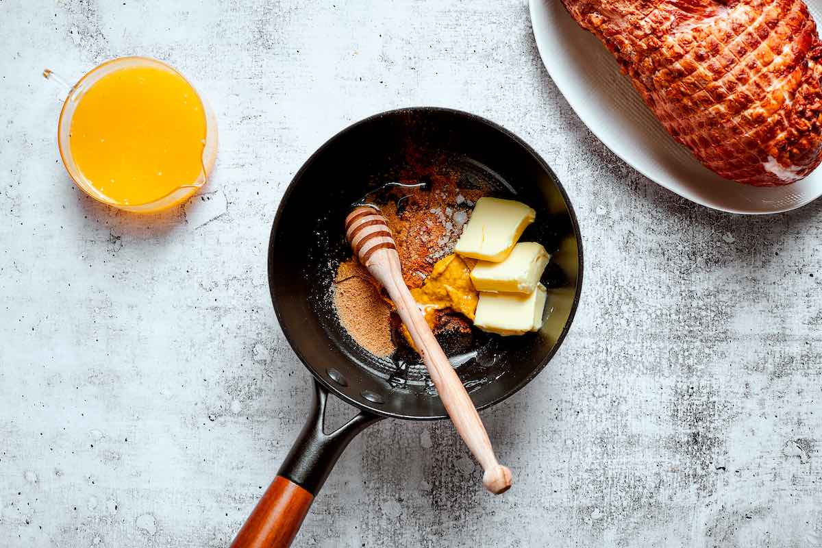 glaze ingredients in a small saucepan.