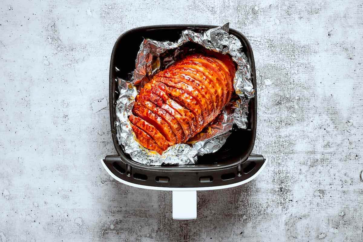 glazed ham in the air fryer.