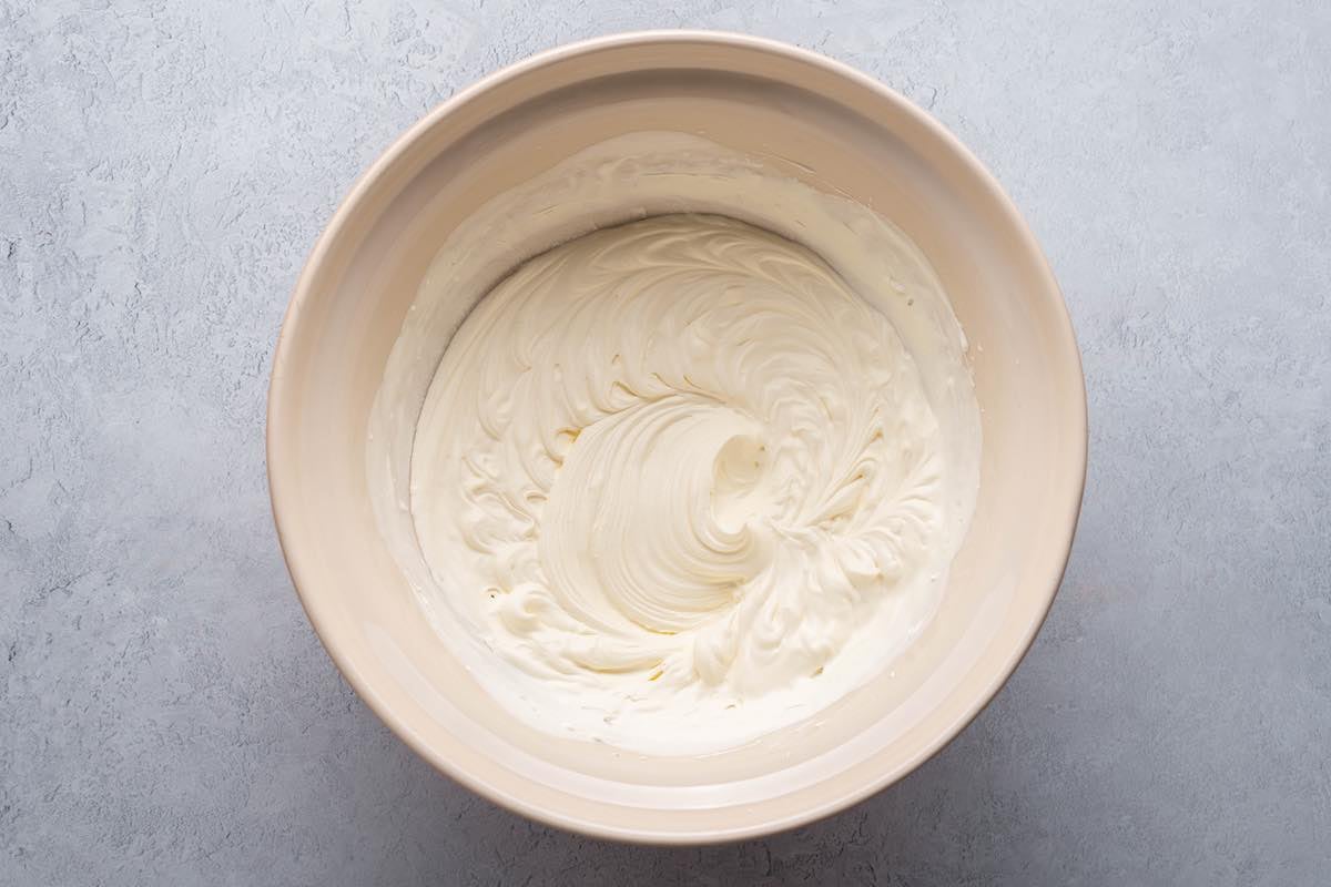 whipped cream cheese and cream.
