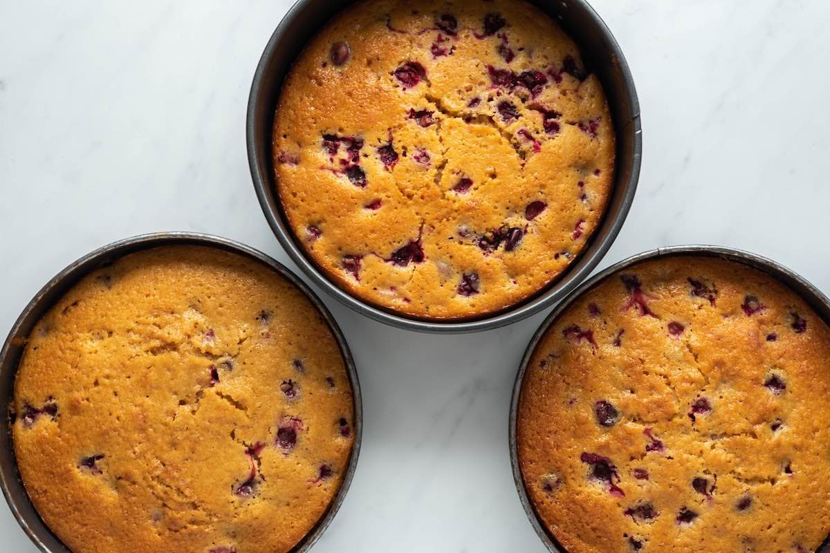baked cranberry orange cake.