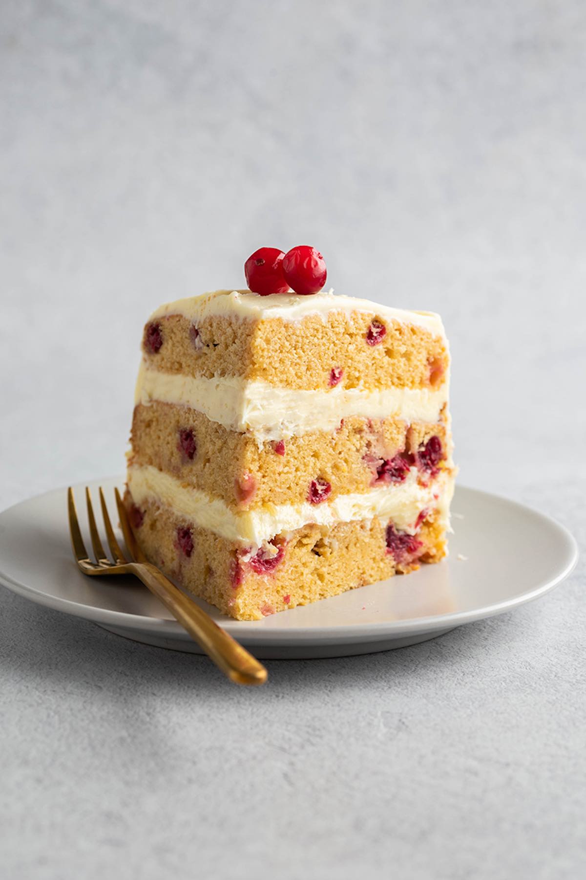 slice of cranberry orange cake.