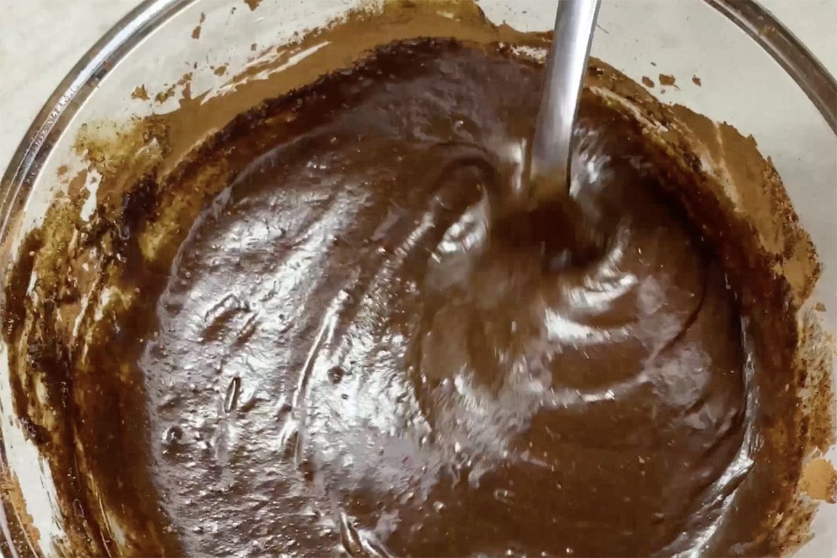 keto brownie batter in a bowl.