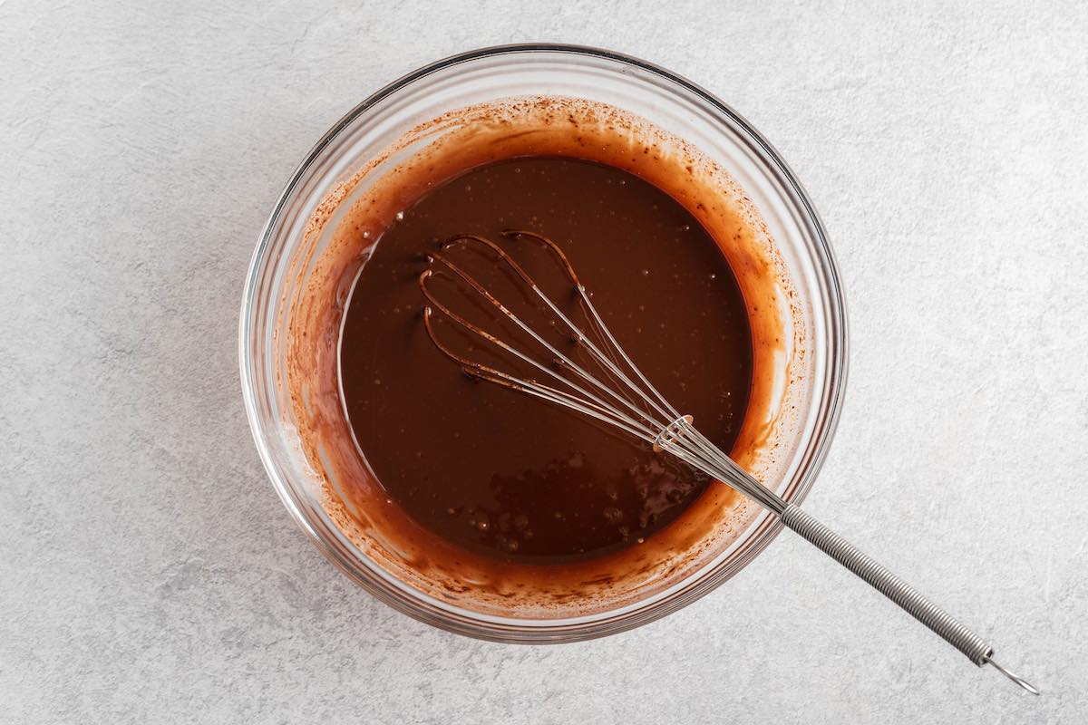 melted chocolate and cream.