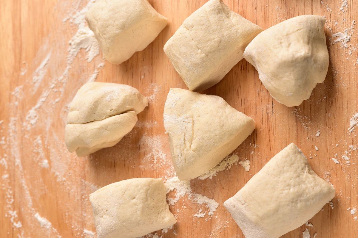 individual portions of dough.