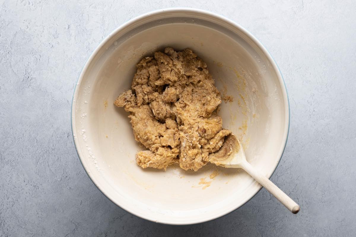 biscuit dough in a bowl.
