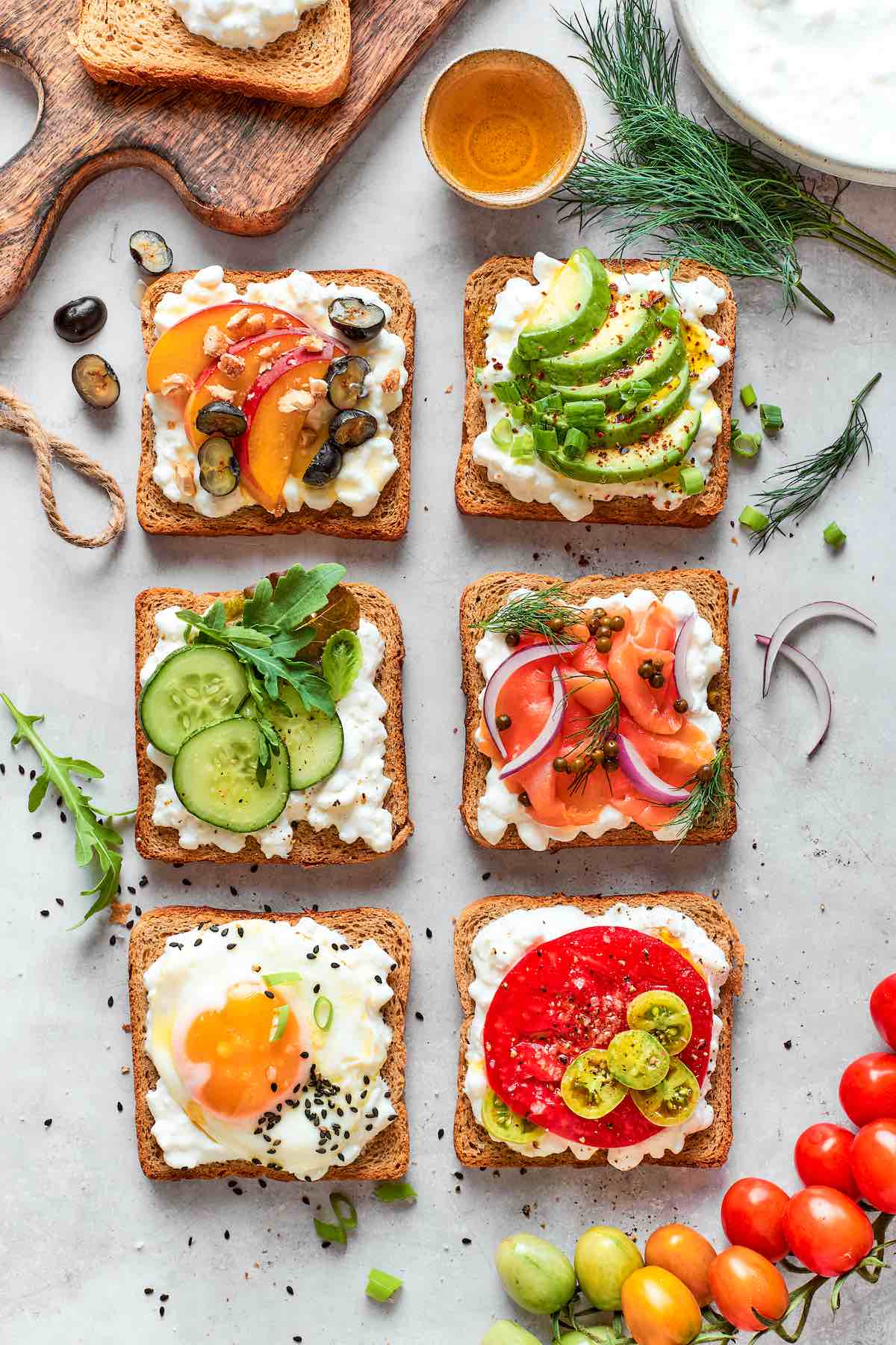 cottage cheese toast six ways.