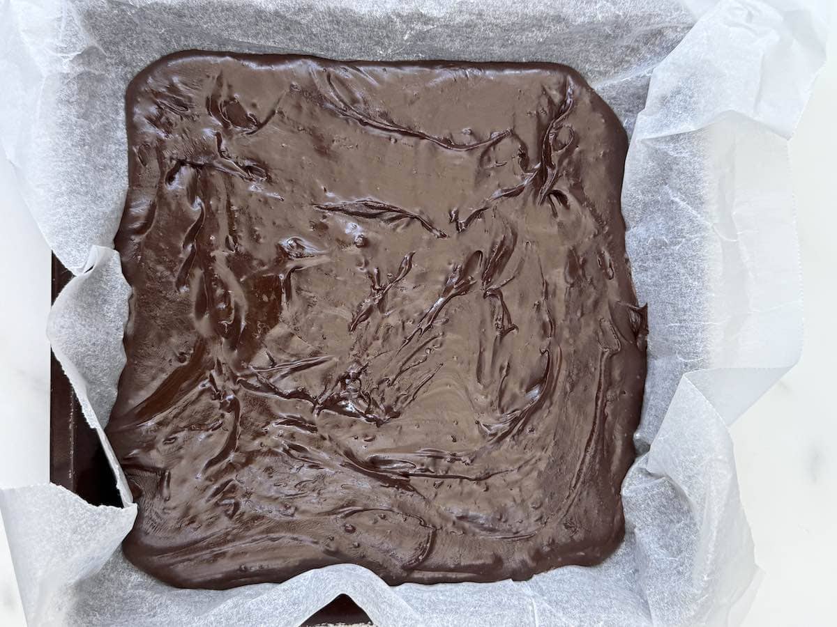 fudge setting in a pan.