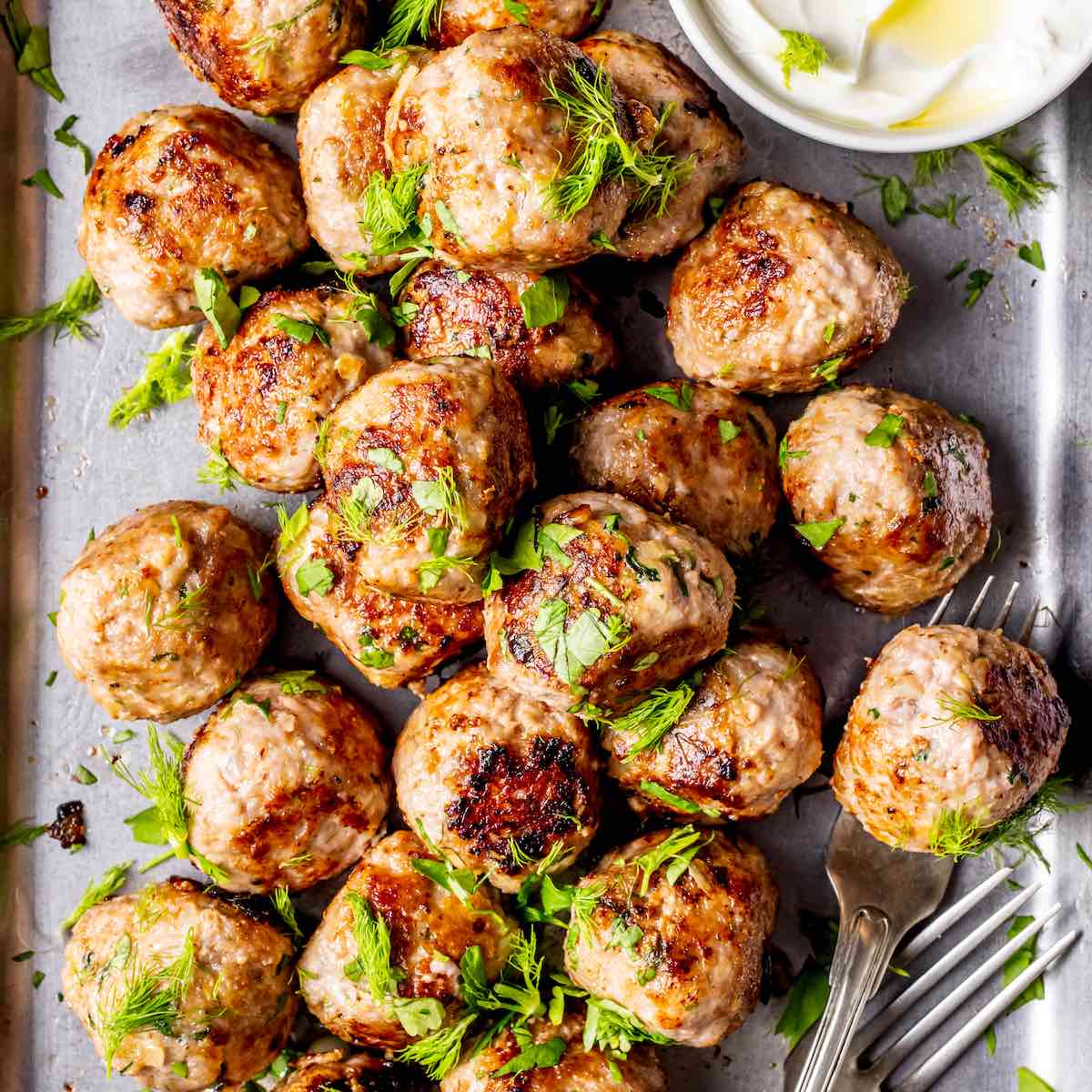 Juicy Skillet Pork Meatballs