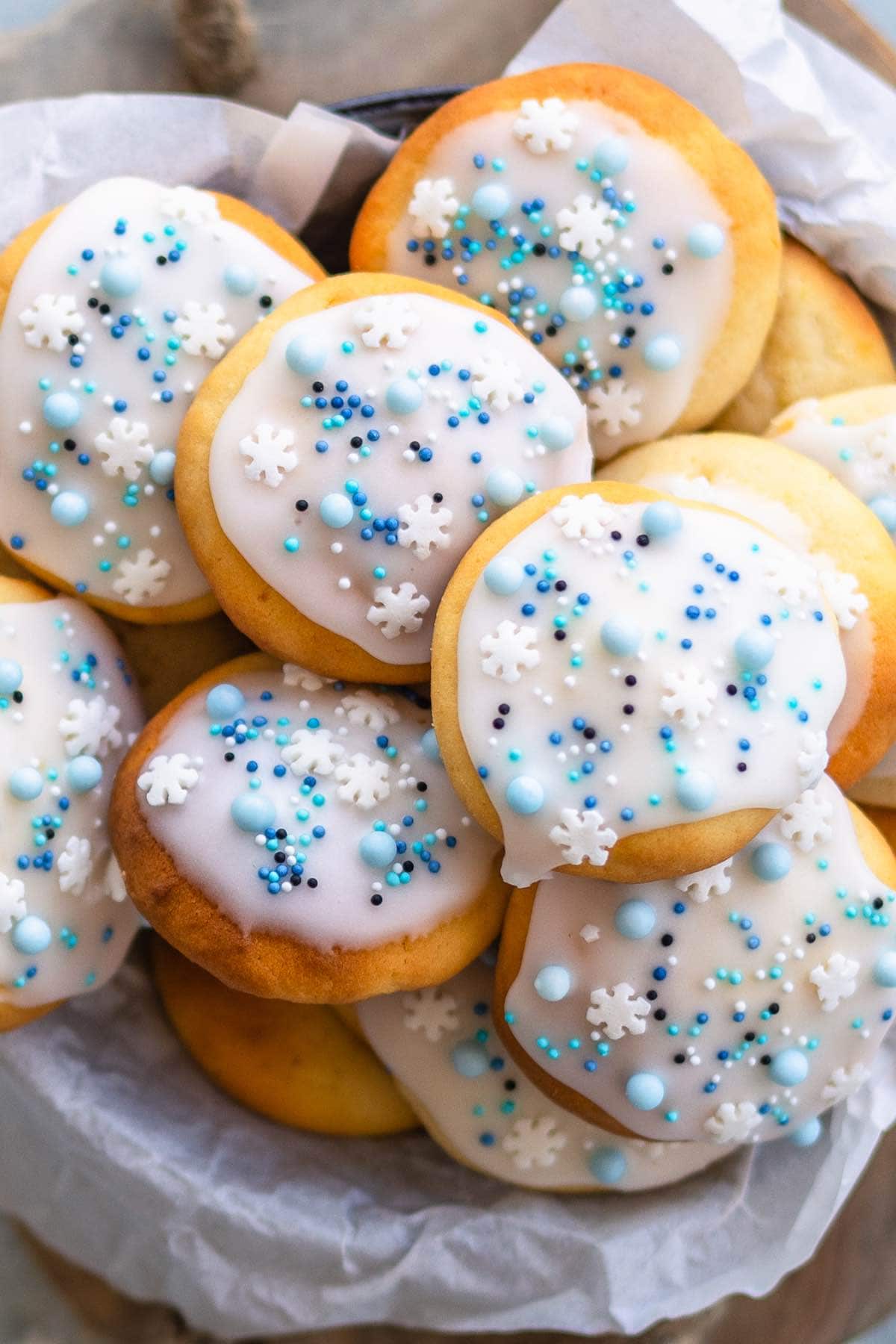 ricotta cookies with lemon glaze.