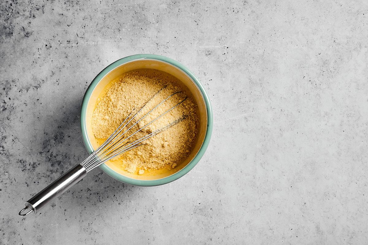 coffee cake batter in a bowl.