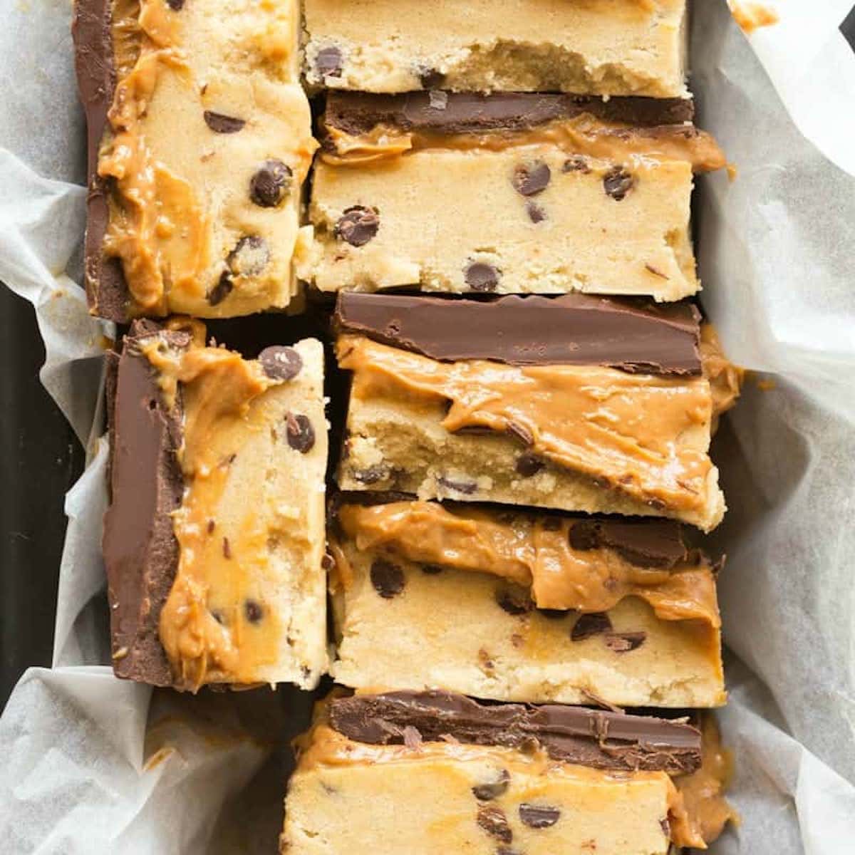 No Bake Cookie Dough Bars (With Caramel)