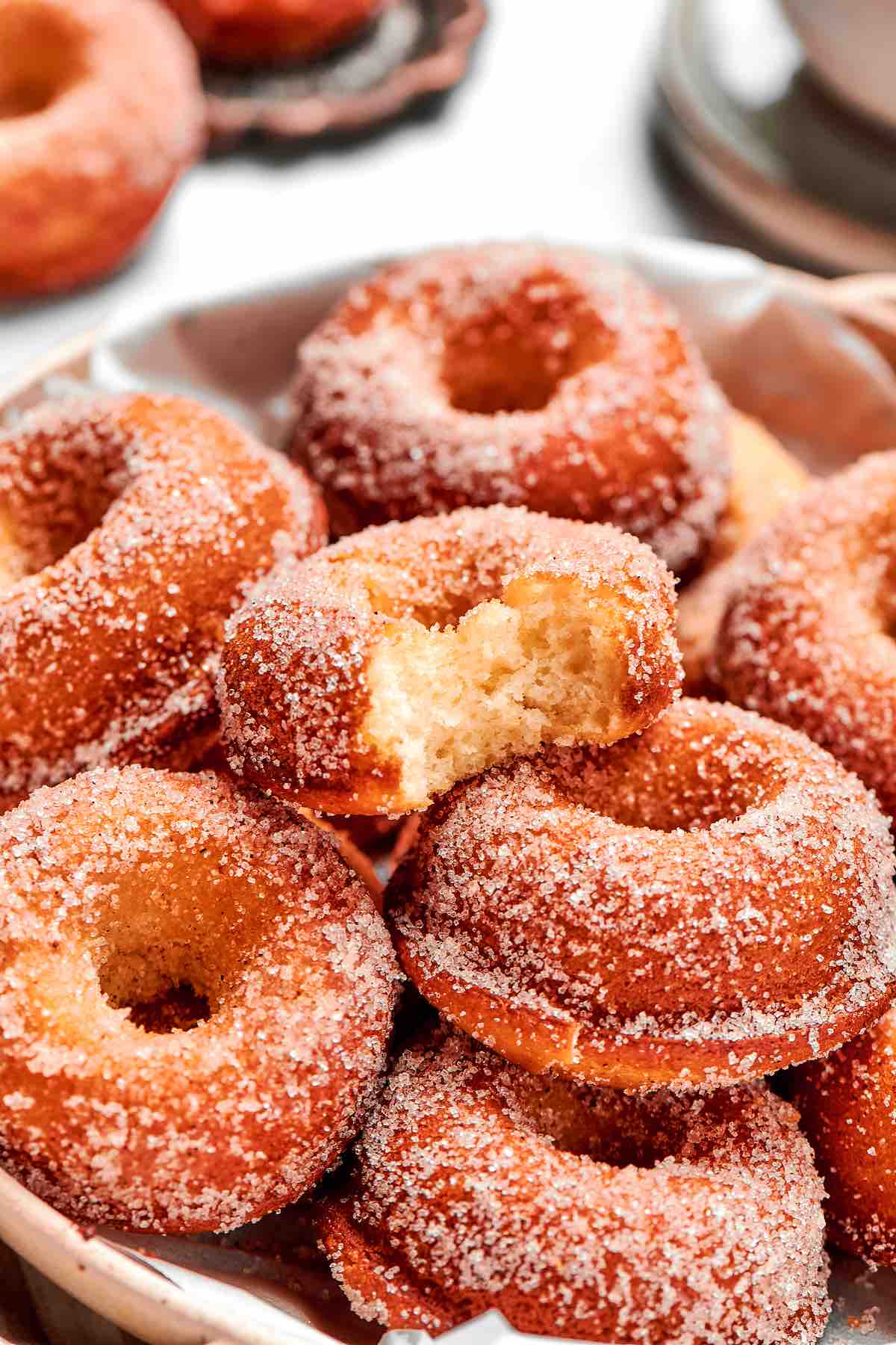 cottage cheese donuts on a plate.