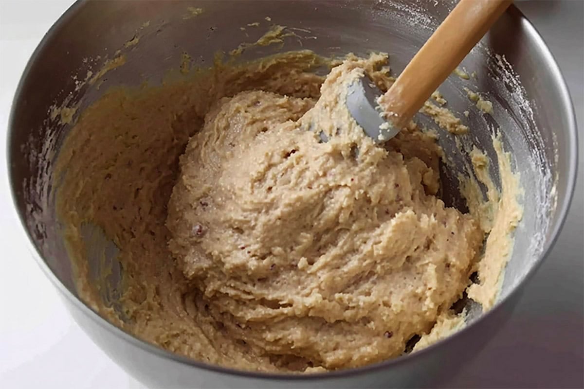 donut batter in a bowl.