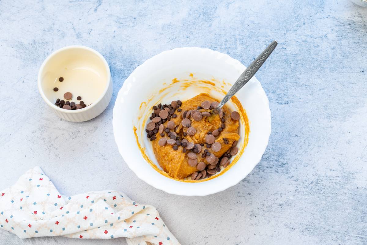 cookie dough with chocolate chips folded in.
