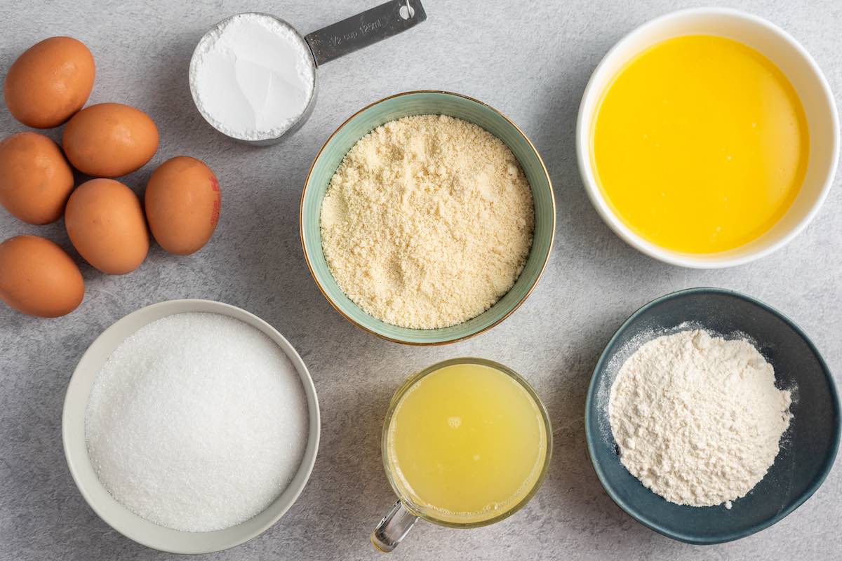 ingredients for healthy lemon bars.