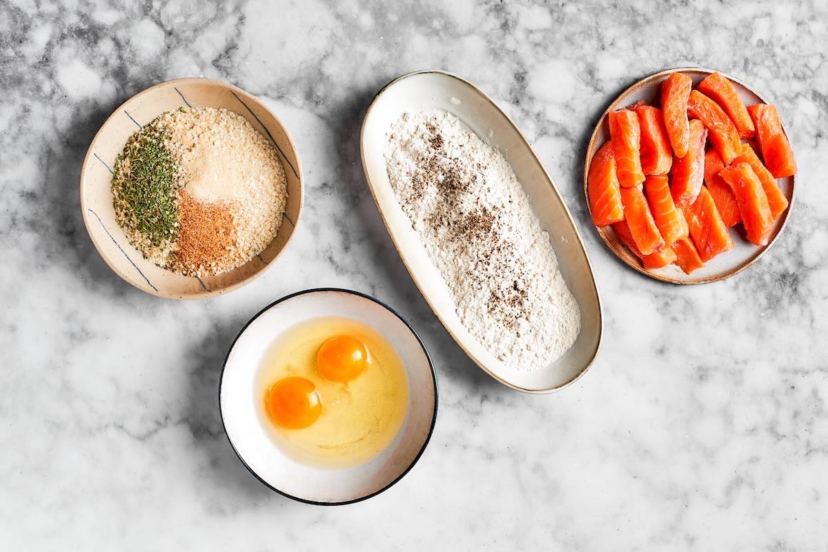 ingredients for air fryer fish sticks.