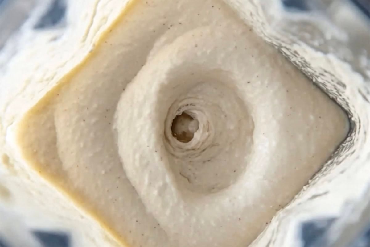 pancake batter in the blender.